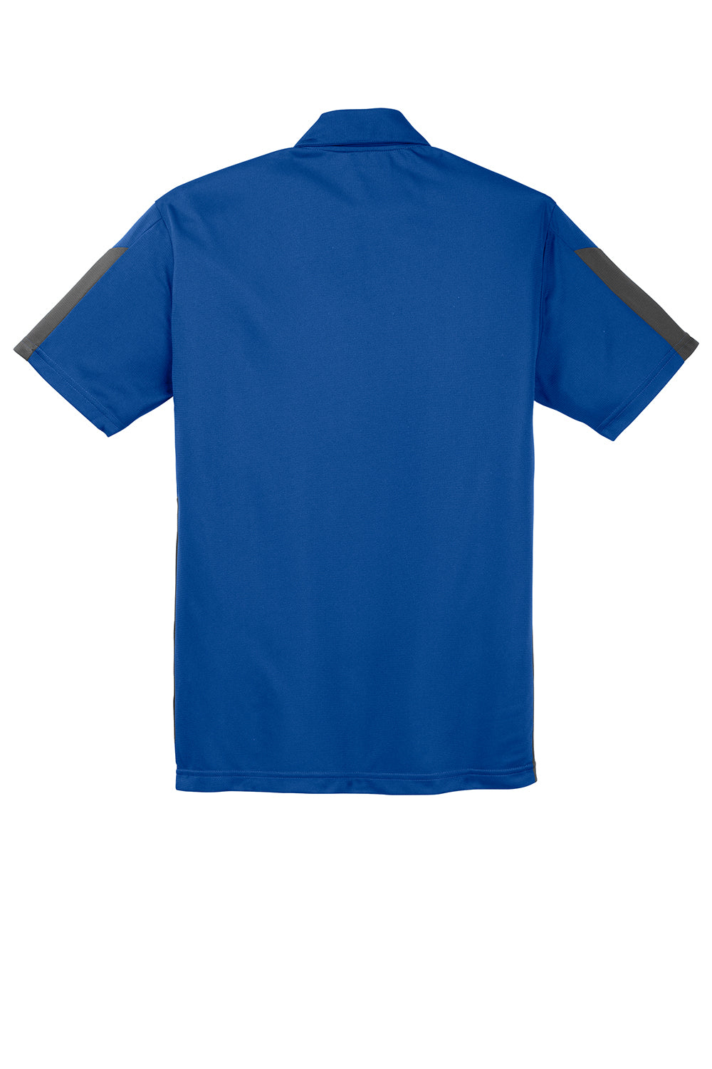 Sport-Tek ST695 Mens Active Mesh Moisture Wicking Short Sleeve Polo Shirt True Royal Blue/Grey Flat Back