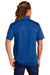 Sport-Tek ST695 Mens Active Mesh Moisture Wicking Short Sleeve Polo Shirt True Royal Blue/Grey Model Back