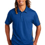 Sport-Tek Mens Active Mesh Moisture Wicking Short Sleeve Polo Shirt - True Royal Blue/Grey