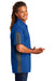 Sport-Tek ST695 Mens Active Mesh Moisture Wicking Short Sleeve Polo Shirt True Royal Blue/Grey Model Side