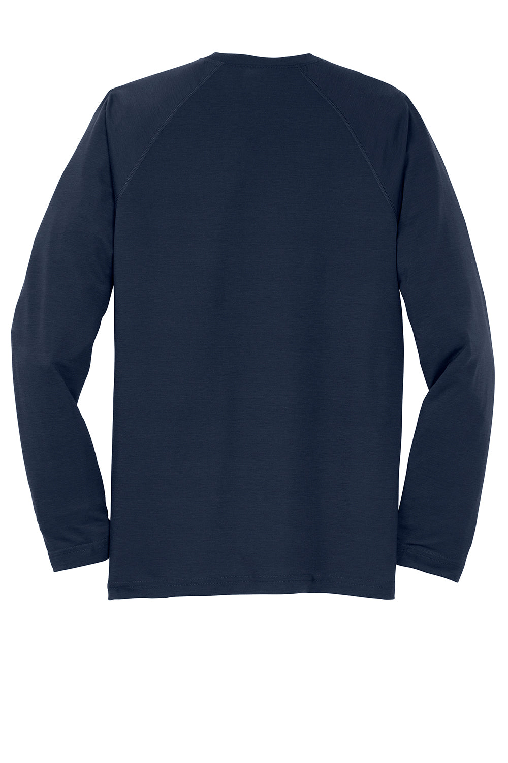 Sport-Tek ST700LS Mens Ultimate Performance Moisture Wicking Long Sleeve Crewneck T-Shirt True Navy Blue Flat Back