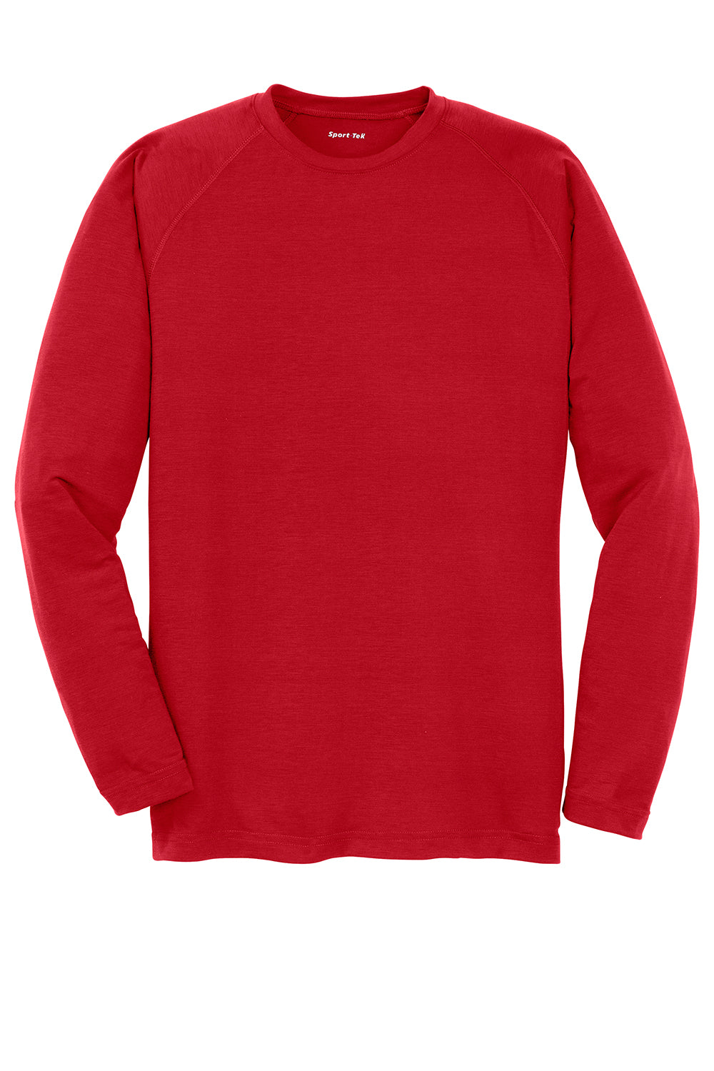 Sport-Tek ST700LS Mens Ultimate Performance Moisture Wicking Long Sleeve Crewneck T-Shirt True Red Flat Front