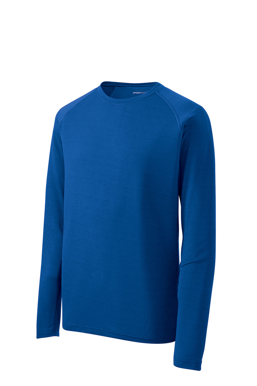 Sport-Tek ST700LS Mens Ultimate Performance Moisture Wicking Long Sleeve Crewneck T-Shirt True Royal Blue Flat Front