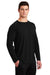 Sport-Tek ST700LS Mens Ultimate Performance Moisture Wicking Long Sleeve Crewneck T-Shirt Black Model 3q