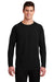 Sport-Tek ST700LS Mens Ultimate Performance Moisture Wicking Long Sleeve Crewneck T-Shirt Black Model Front