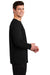 Sport-Tek ST700LS Mens Ultimate Performance Moisture Wicking Long Sleeve Crewneck T-Shirt Black Model Side