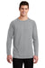 Sport-Tek ST700LS Mens Ultimate Performance Moisture Wicking Long Sleeve Crewneck T-Shirt Heather Grey Model Front