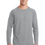 Sport-Tek Mens Ultimate Performance Moisture Wicking Long Sleeve Crewneck T-Shirt - Heather Grey