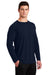 Sport-Tek ST700LS Mens Ultimate Performance Moisture Wicking Long Sleeve Crewneck T-Shirt True Navy Blue Model 3q