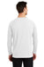 Sport-Tek ST700LS Mens Ultimate Performance Moisture Wicking Long Sleeve Crewneck T-Shirt White Model Back