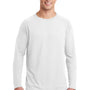 Sport-Tek Mens Ultimate Performance Moisture Wicking Long Sleeve Crewneck T-Shirt - White