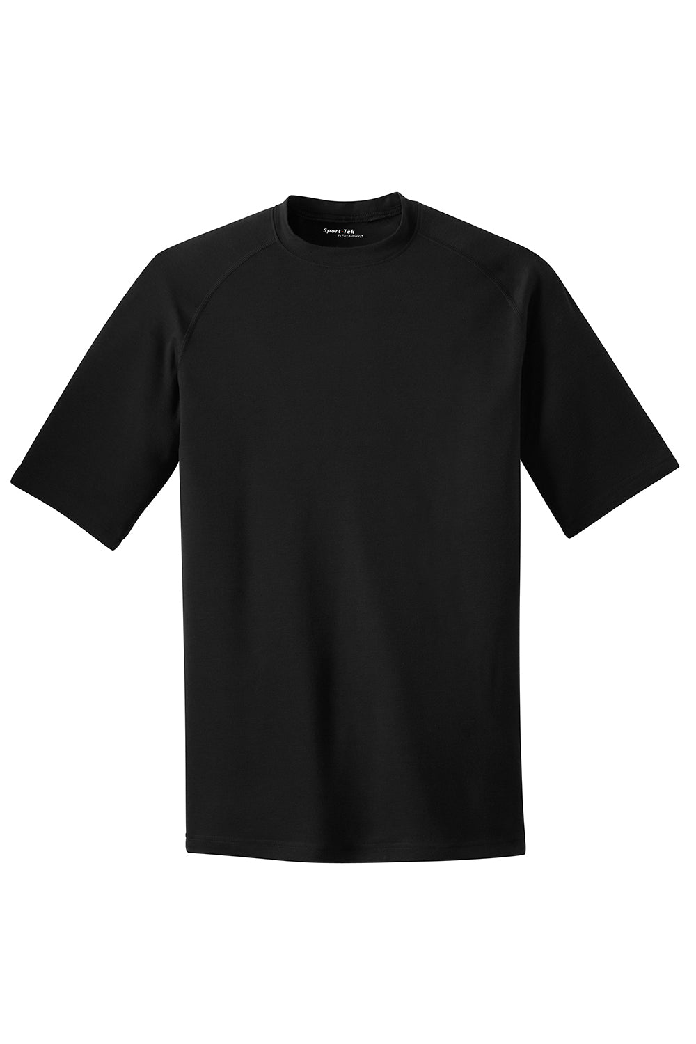 Sport-Tek ST700 Mens Ultimate Performance Moisture Wicking Short Sleeve Crewneck T-Shirt Black Flat Front