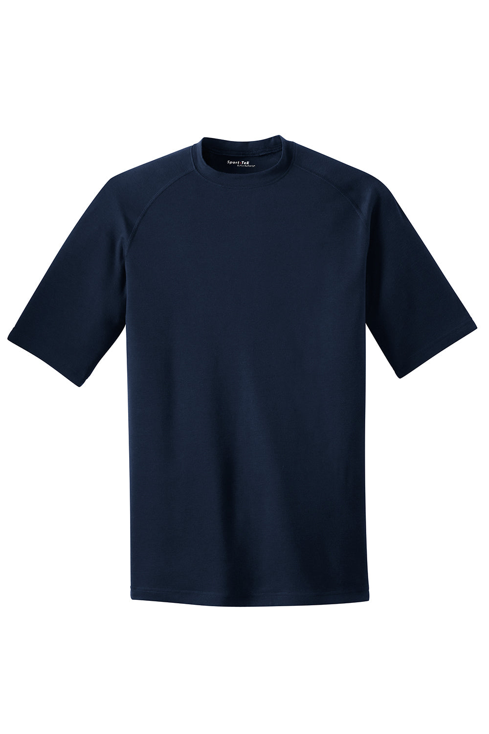 Sport-Tek ST700 Mens Ultimate Performance Moisture Wicking Short Sleeve Crewneck T-Shirt True Navy Blue Flat Front