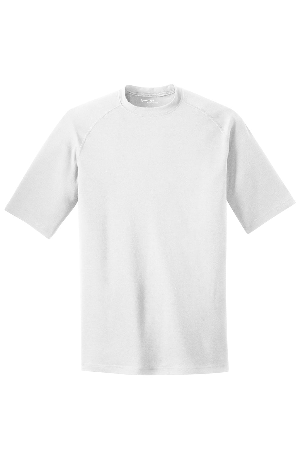 Sport-Tek ST700 Mens Ultimate Performance Moisture Wicking Short Sleeve Crewneck T-Shirt White Flat Front