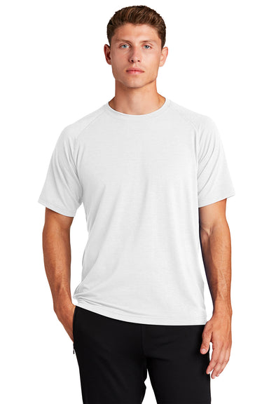 Sport-Tek ST700 Mens Ultimate Performance Moisture Wicking Short Sleeve Crewneck T-Shirt White Model Front