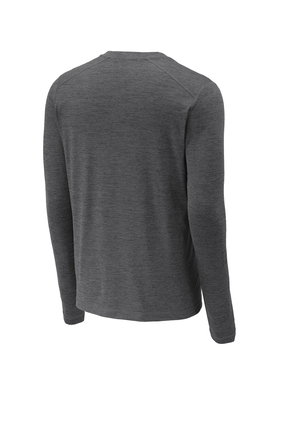 Sport-Tek ST710 Mens Exchange 1.5 Long Sleeve Crewneck T-Shirt Heather Graphite Grey Flat Back