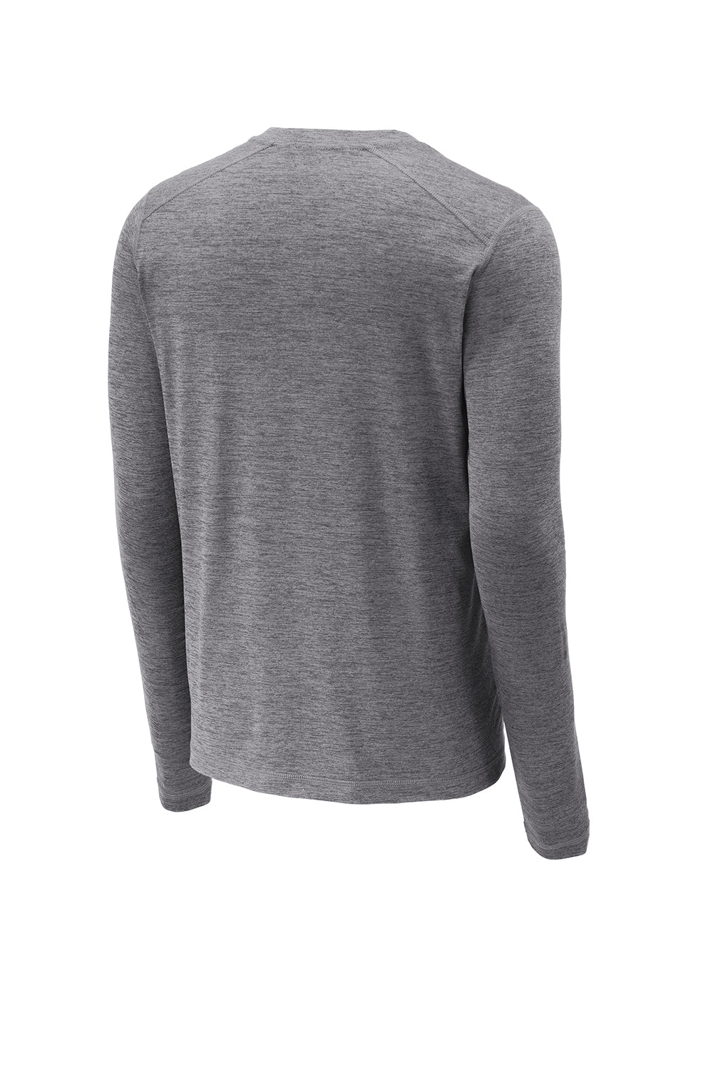 Sport-Tek ST710 Mens Exchange 1.5 Long Sleeve Crewneck T-Shirt Heather Grey Flat Back