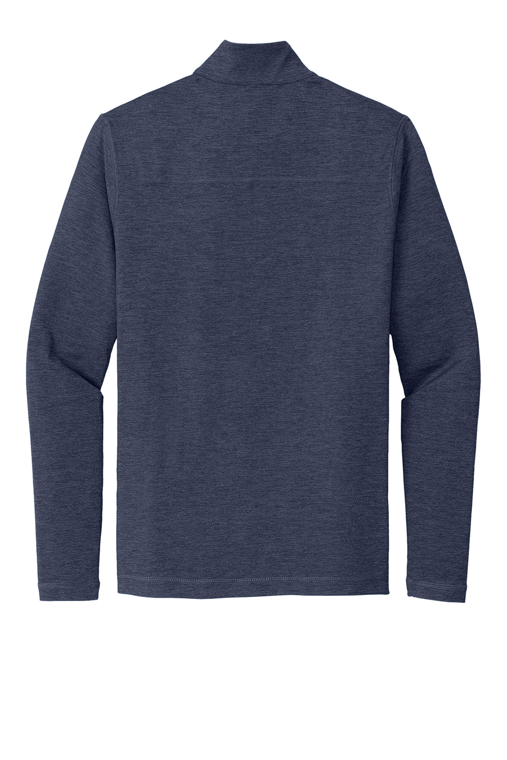 Sport-Tek ST711 Mens Exchange 1.5 Long Sleeve 1/4 Zip T-Shirt Heather Dark Denim Blue Flat Back