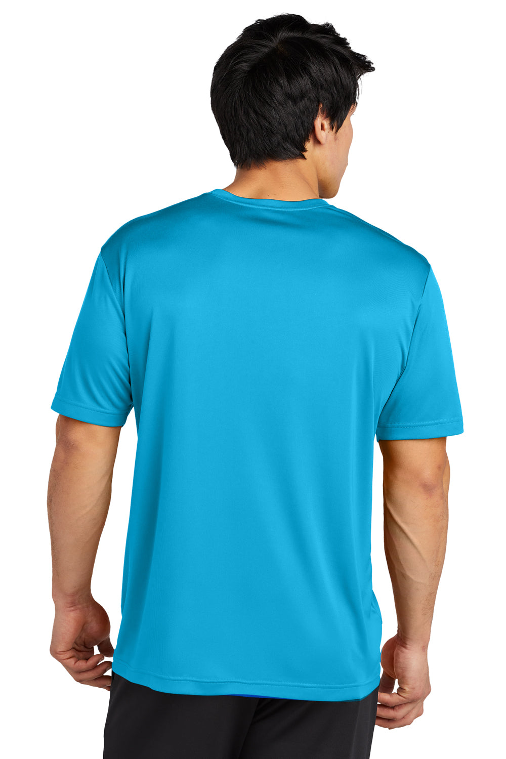 Sport-Tek ST720 Mens Re-Compete Moisture Wicking Short Sleeve Crewneck T-Shirt Atomic Blue Model Back