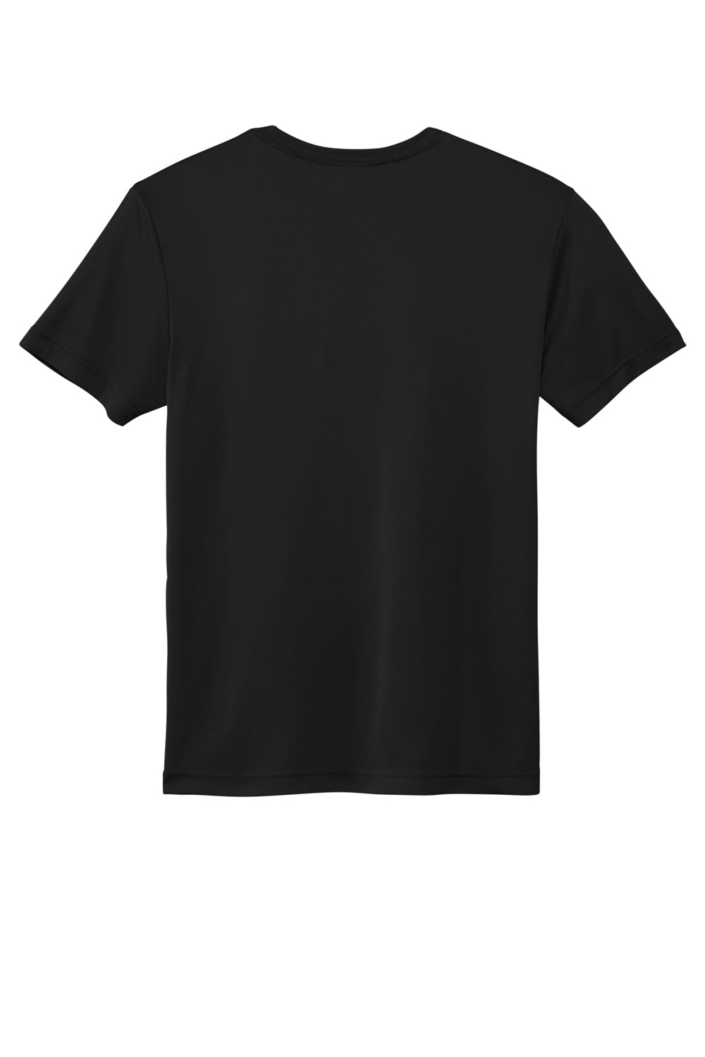 Sport-Tek ST720 Mens Re-Compete Moisture Wicking Short Sleeve Crewneck T-Shirt Black Flat Back