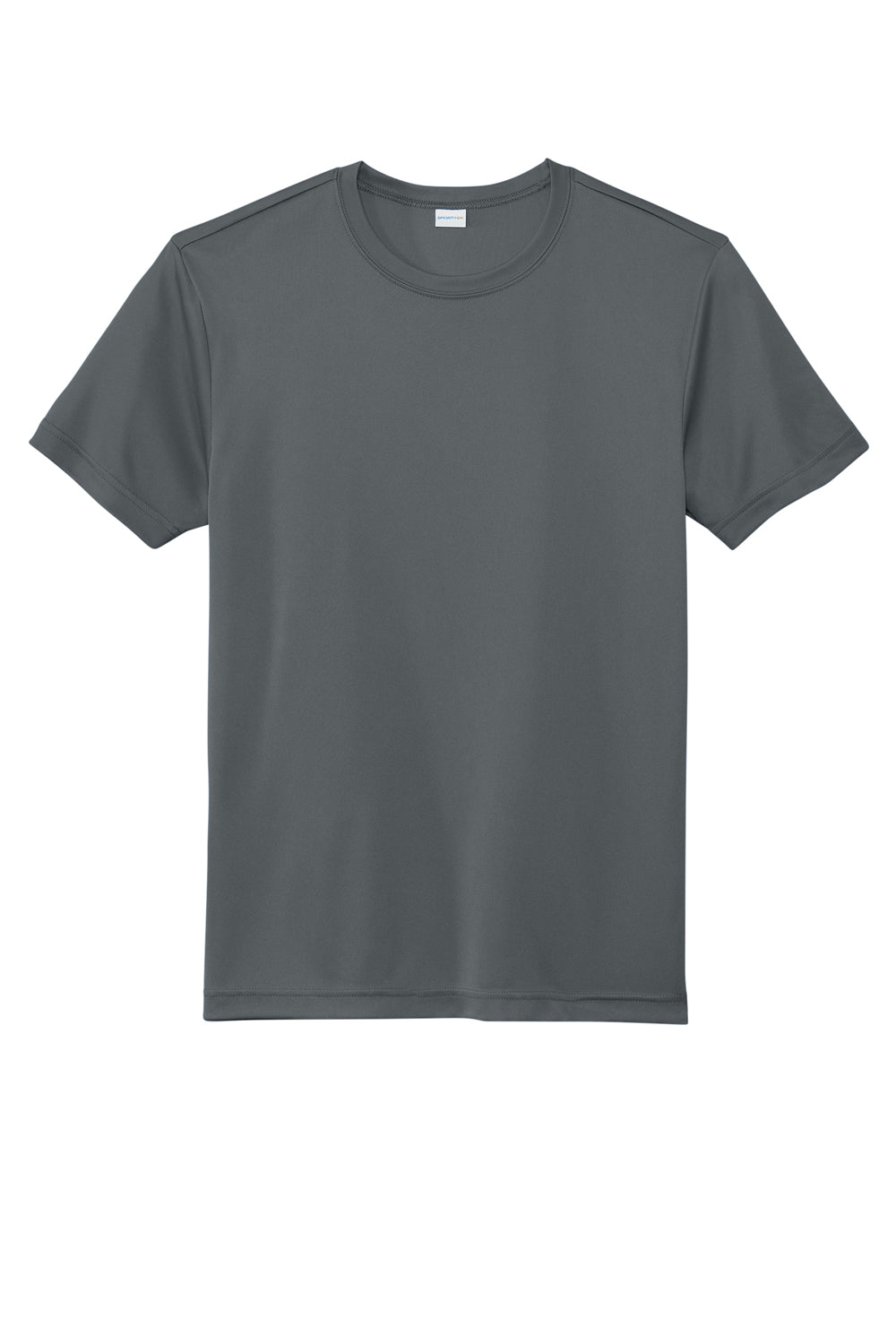 Sport-Tek ST720 Mens Re-Compete Moisture Wicking Short Sleeve Crewneck T-Shirt Iron Grey  Flat Front