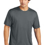 Sport-Tek Mens Re-Compete Moisture Wicking Short Sleeve Crewneck T-Shirt - Iron Grey