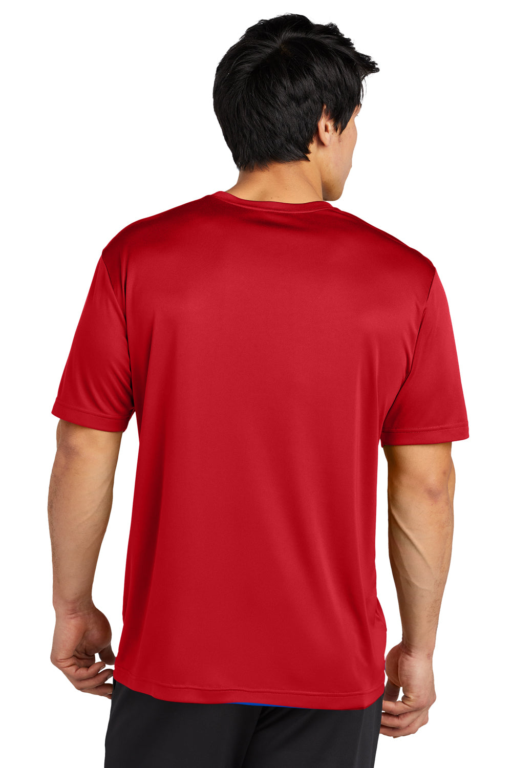 Sport-Tek ST720 Mens Re-Compete Moisture Wicking Short Sleeve Crewneck T-Shirt True Red Model Back