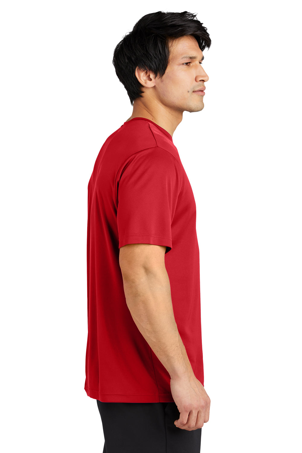 Sport-Tek ST720 Mens Re-Compete Moisture Wicking Short Sleeve Crewneck T-Shirt True Red Model Side