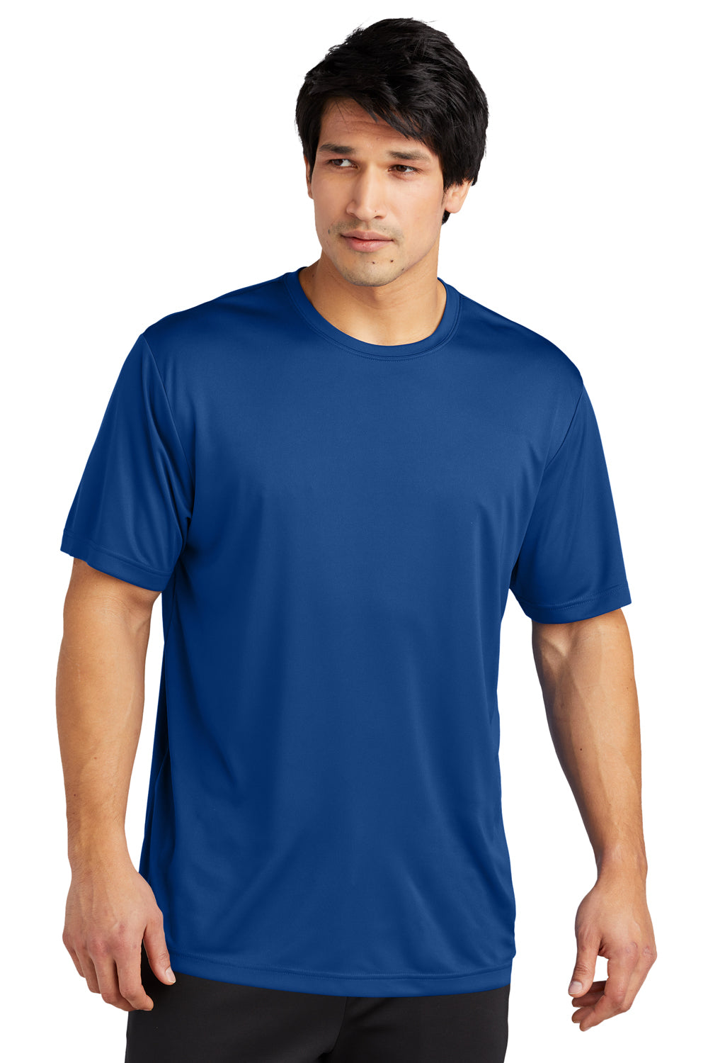 Sport-Tek ST720 Mens Re-Compete Moisture Wicking Short Sleeve Crewneck T-Shirt True Royal Blue Model Front