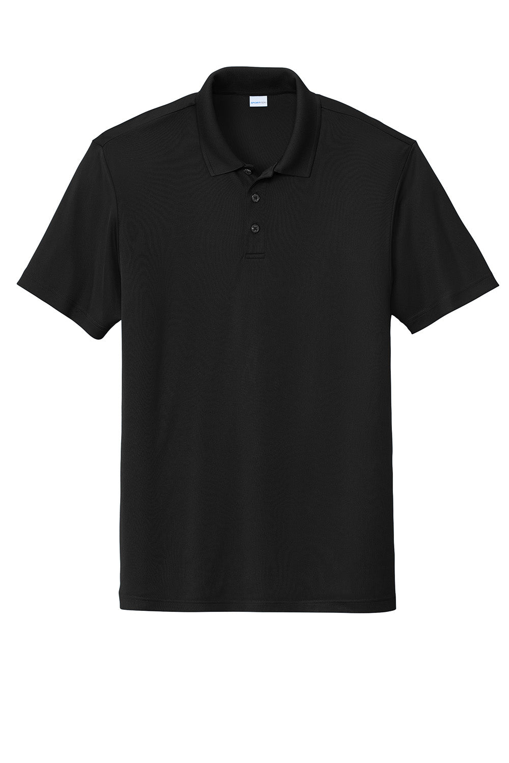 Sport-Tek ST725 Mens PosiCharge Re-Compete Short Sleeve Polo Shirt Black Flat Front