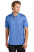 Sport-Tek ST725 Mens PosiCharge Re-Compete Short Sleeve Polo Shirt Carolina Blue Model Front