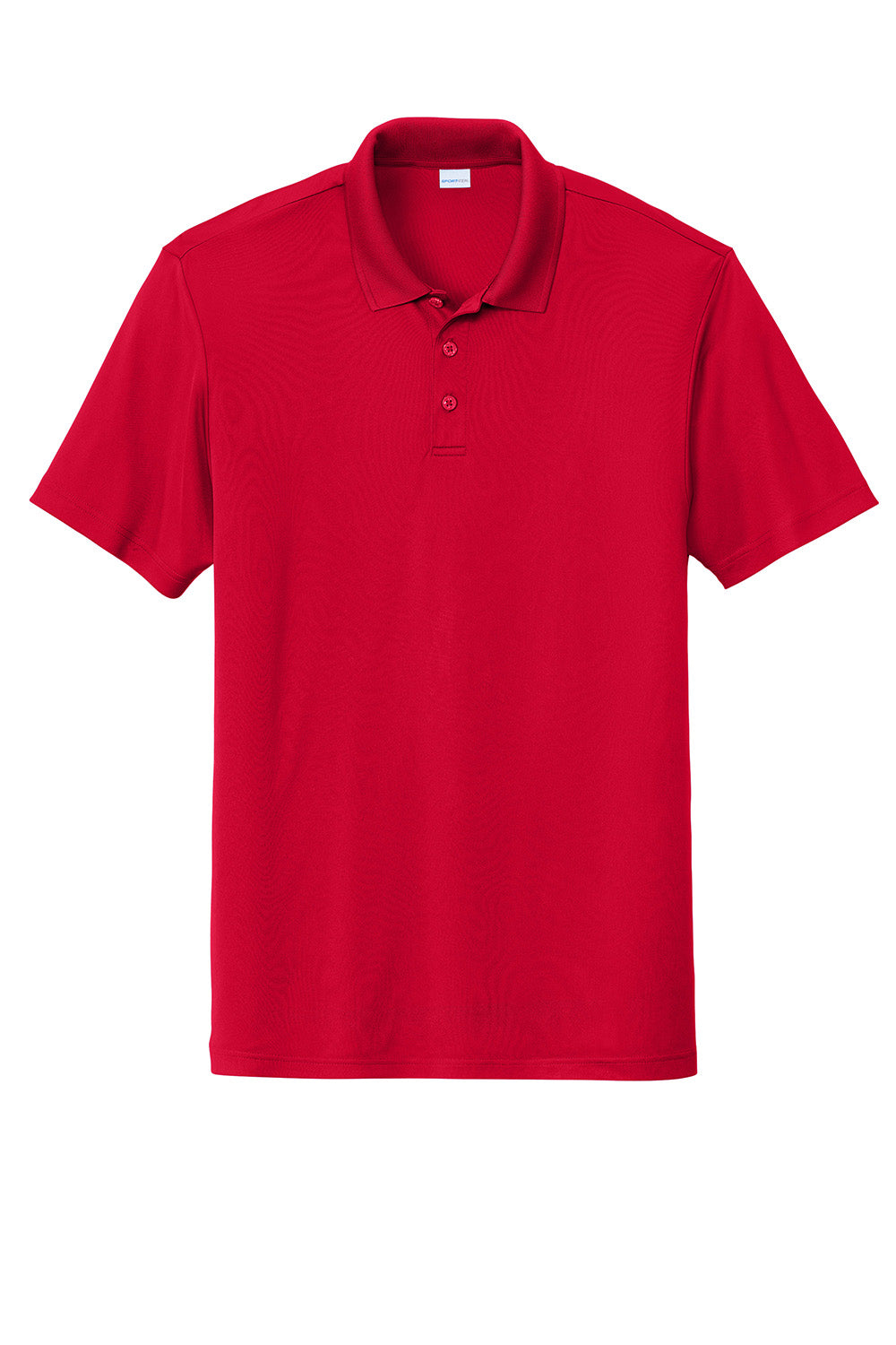 Sport-Tek ST725 Mens PosiCharge Re-Compete Short Sleeve Polo Shirt Deep Red Flat Front