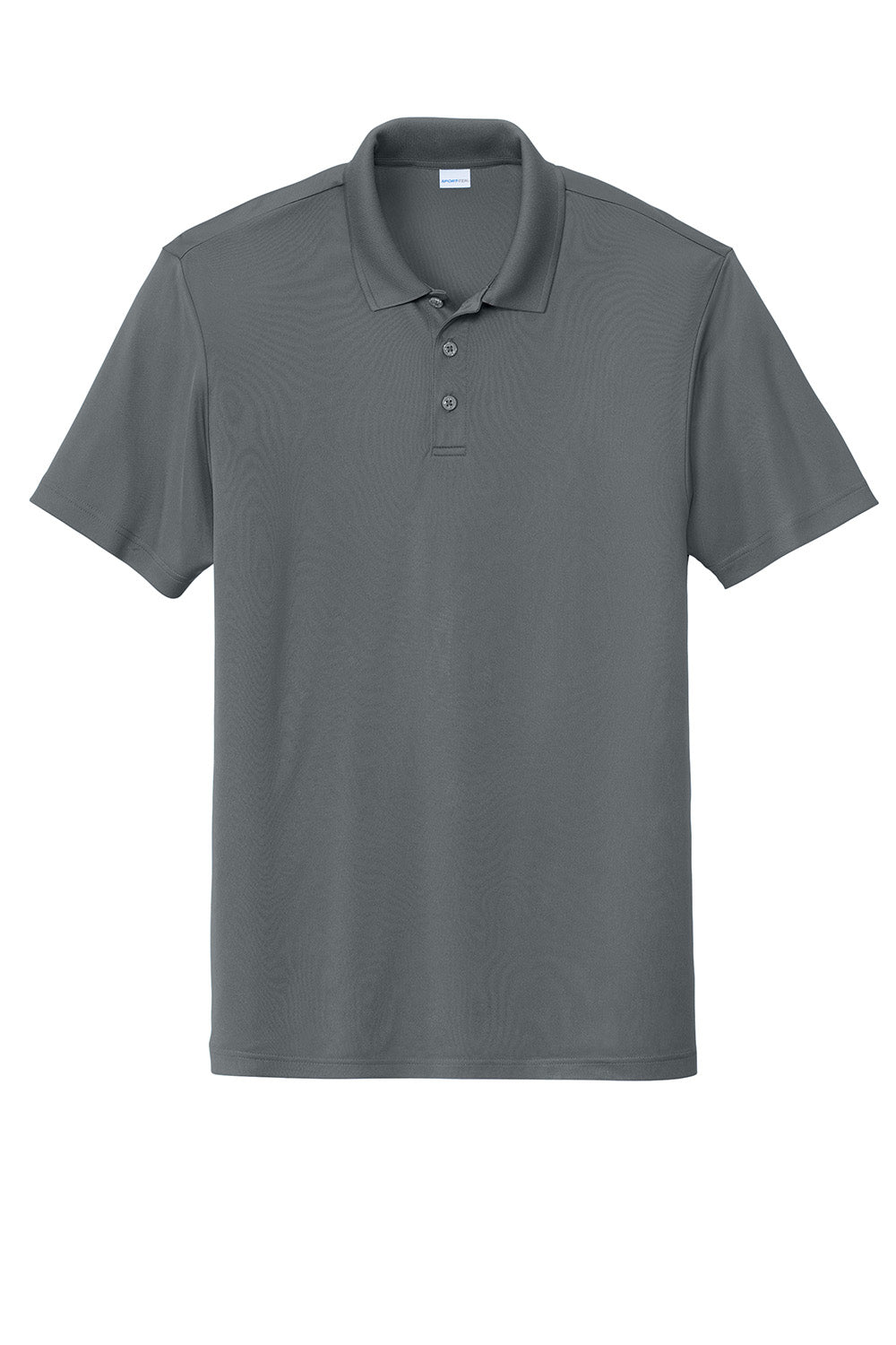 Sport-Tek ST725 Mens PosiCharge Re-Compete Short Sleeve Polo Shirt Iron Grey Flat Front