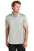 Sport-Tek ST725 Mens PosiCharge Re-Compete Short Sleeve Polo Shirt Silver Grey Model Front