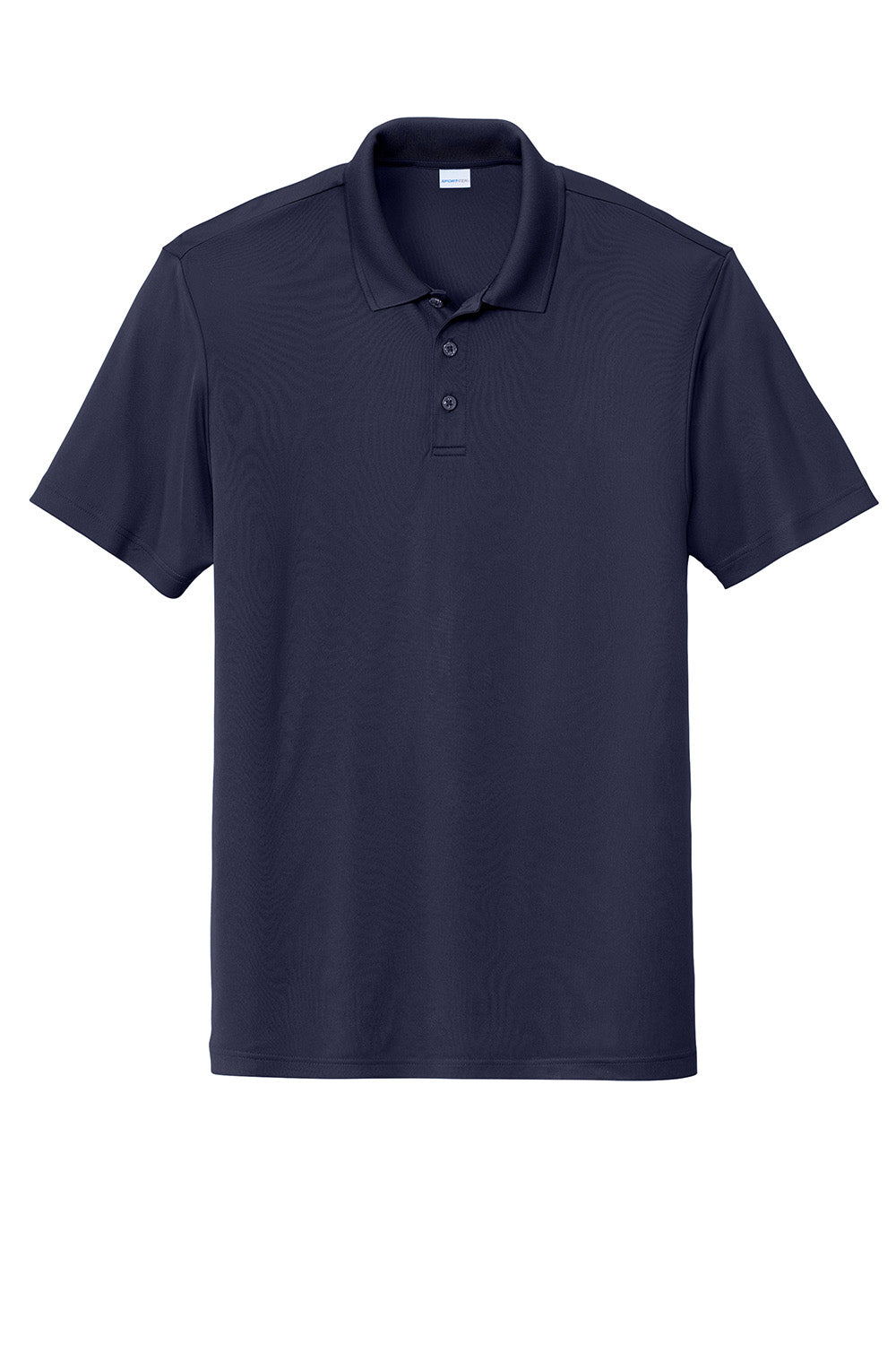 Sport-Tek ST725 Mens PosiCharge Re-Compete Short Sleeve Polo Shirt True Navy Blue Flat Front