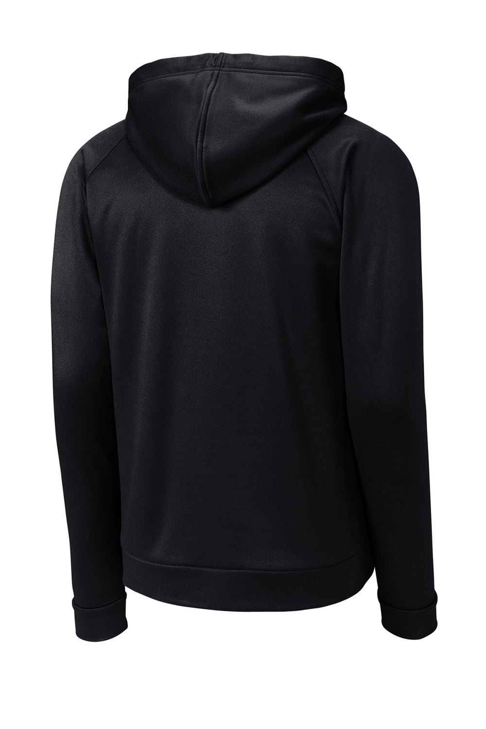 Sport-Tek ST730 Mens Re-Compete Fleece Anti Static Hooded Sweatshirt Hoodie Black Flat Back