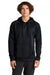 Sport-Tek ST730 Mens Re-Compete Fleece Anti Static Hooded Sweatshirt Hoodie Black Model Front