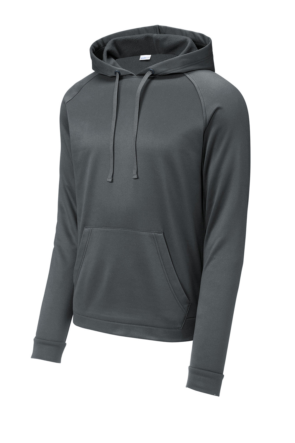 Sport-Tek ST730 Mens Re-Compete Fleece Anti Static Hooded Sweatshirt Hoodie Iron Grey Flat Front