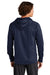 Sport-Tek ST730 Mens Re-Compete Fleece Anti Static Hooded Sweatshirt Hoodie True Navy Blue Model Back