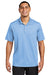 Sport-Tek ST740 Mens Moisture Wicking Micropique Short Sleeve Polo Shirt Carolina Blue Model Front