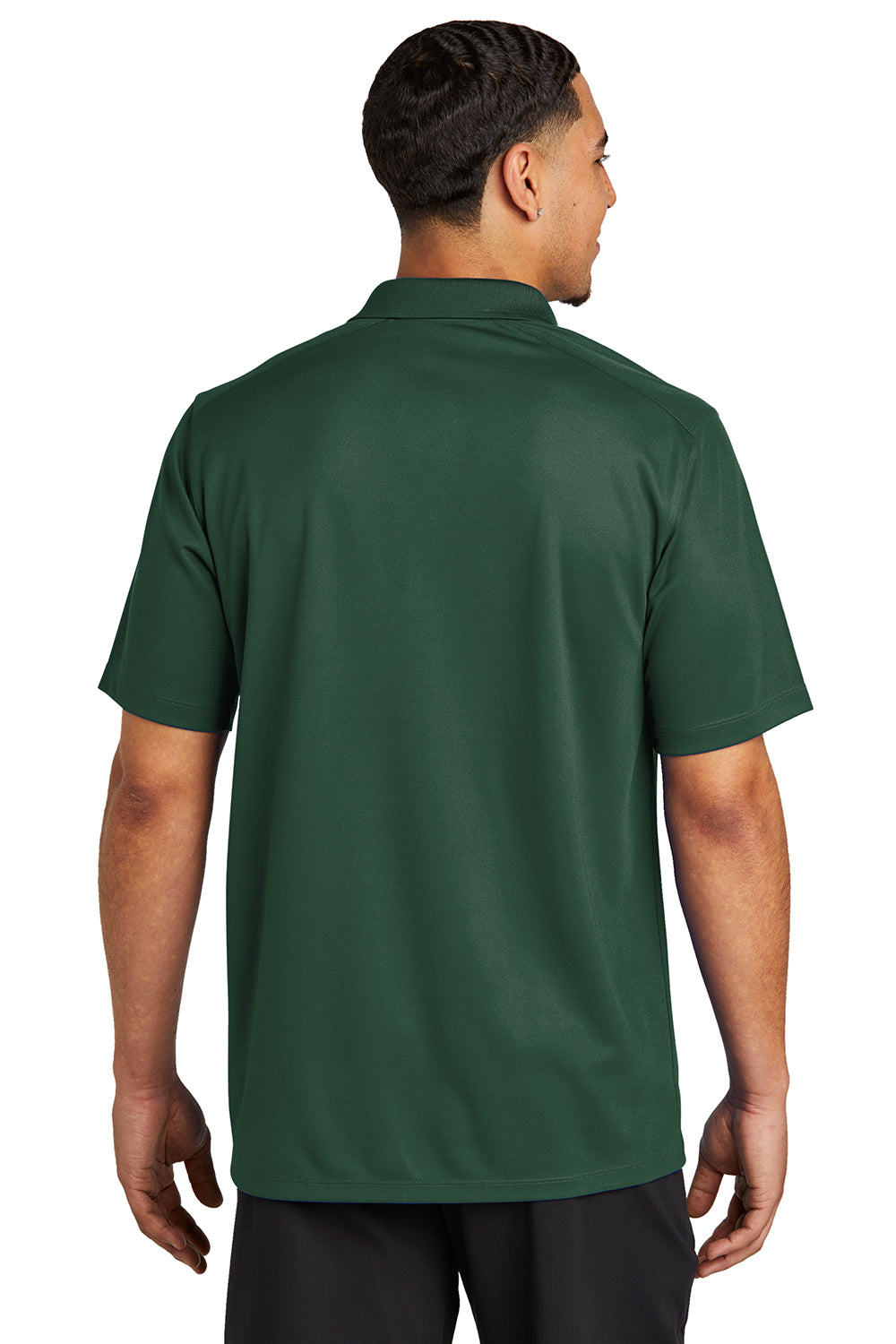 Sport-Tek ST740 Mens Moisture Wicking Micropique Short Sleeve Polo Shirt Forest Green Model Back