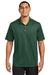 Sport-Tek ST740 Mens Moisture Wicking Micropique Short Sleeve Polo Shirt Forest Green Model Front