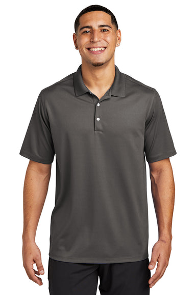 Sport-Tek ST740 Mens Moisture Wicking Micropique Short Sleeve Polo Shirt Graphite Grey Model Front