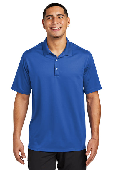 Sport-Tek ST740 Mens Moisture Wicking Micropique Short Sleeve Polo Shirt True Royal Blue Model Front