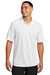 Sport-Tek ST740 Mens Moisture Wicking Micropique Short Sleeve Polo Shirt White Model Front