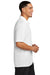 Sport-Tek ST740 Mens Moisture Wicking Micropique Short Sleeve Polo Shirt White Model Side