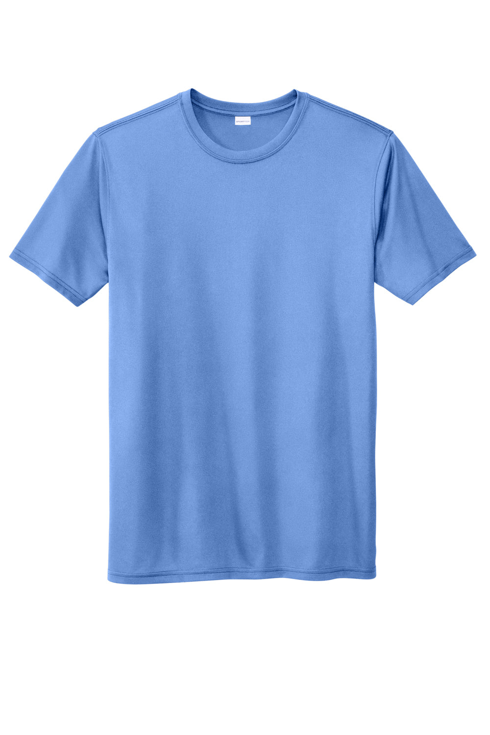 Sport-Tek ST760 Mens Echo Moisture Wicking Short Sleeve Crewneck T-Shirt Carolina Blue Flat Front