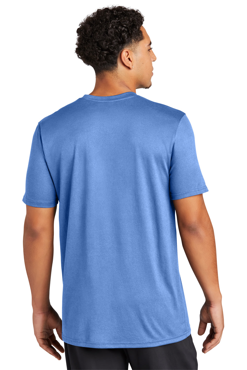 Sport-Tek ST760 Mens Echo Moisture Wicking Short Sleeve Crewneck T-Shirt Carolina Blue Model Back