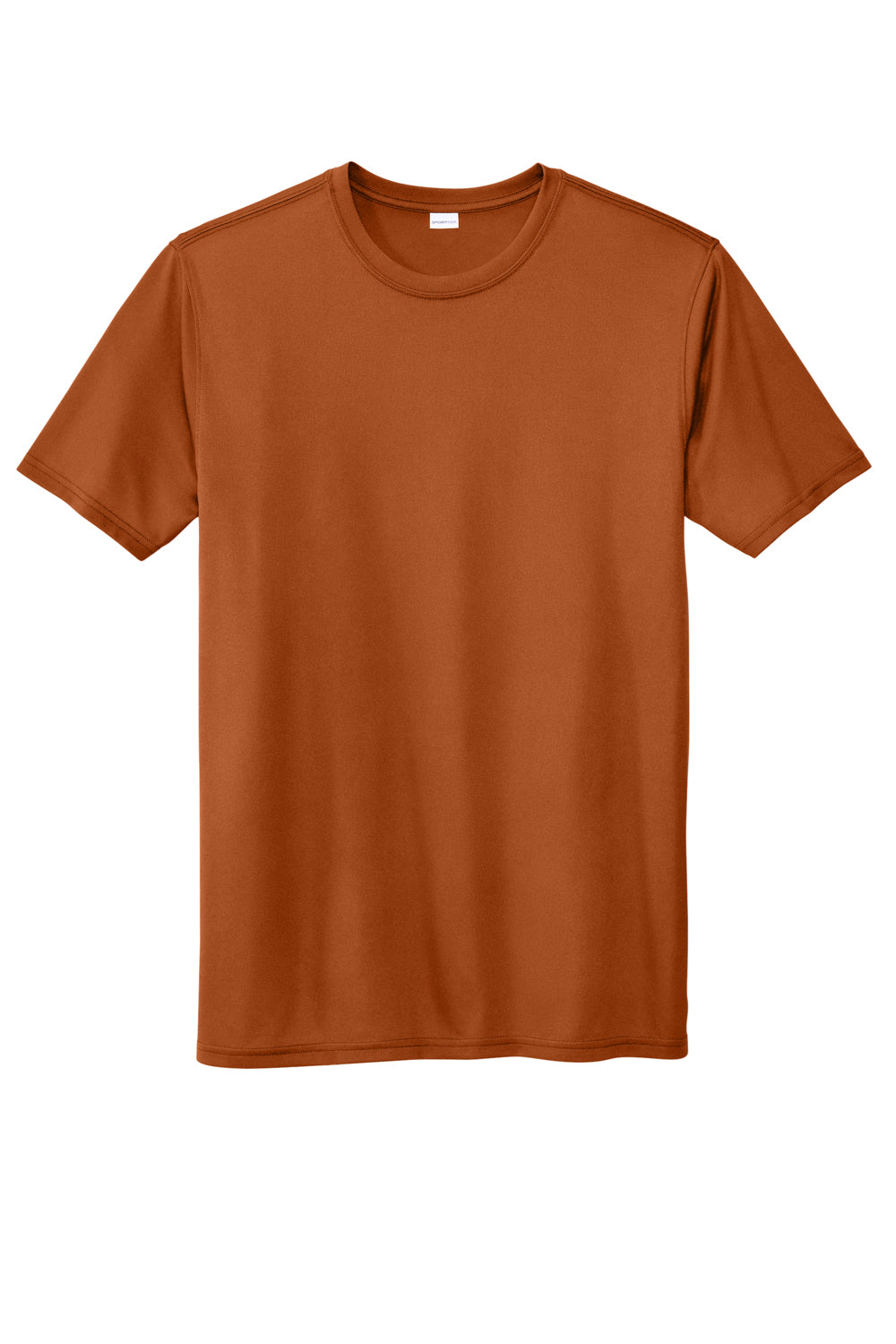 Sport-Tek ST760 Mens Echo Moisture Wicking Short Sleeve Crewneck T-Shirt Texas Orange Flat Front