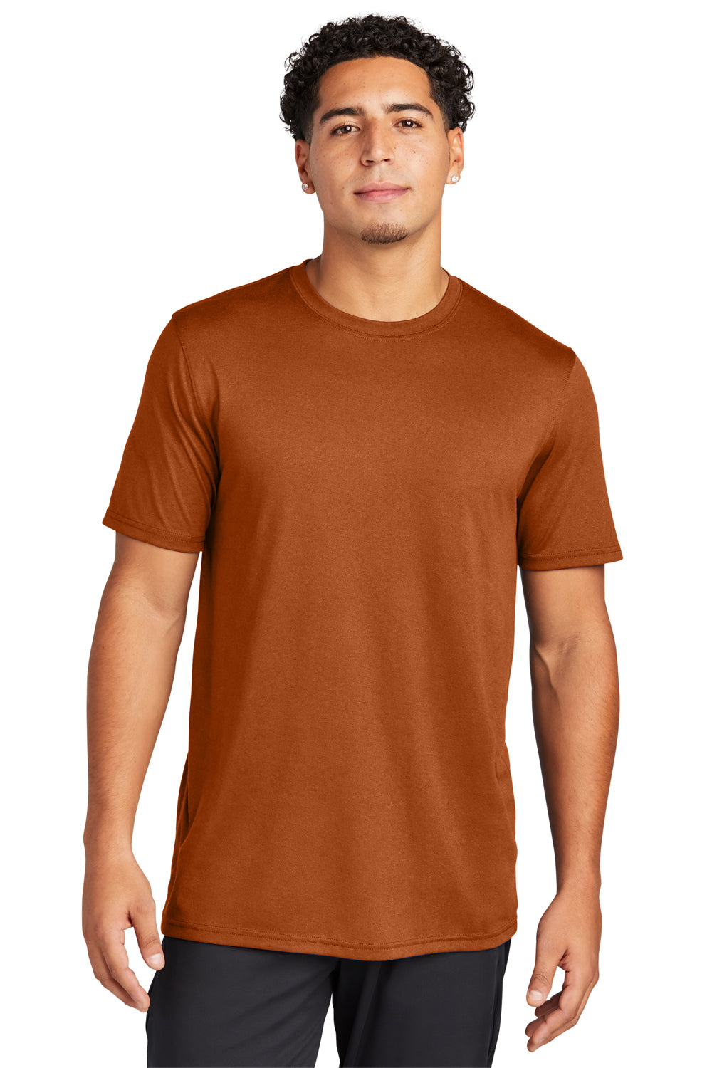 Sport-Tek ST760 Mens Echo Moisture Wicking Short Sleeve Crewneck T-Shirt Texas Orange Model Front